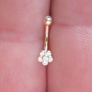 14k Solid Gold Barbell 16g Rook/Piercing jewelry